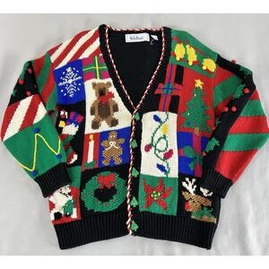vintage 90's bellepointe christmas theme sweater Sz‎ Large Y2K
